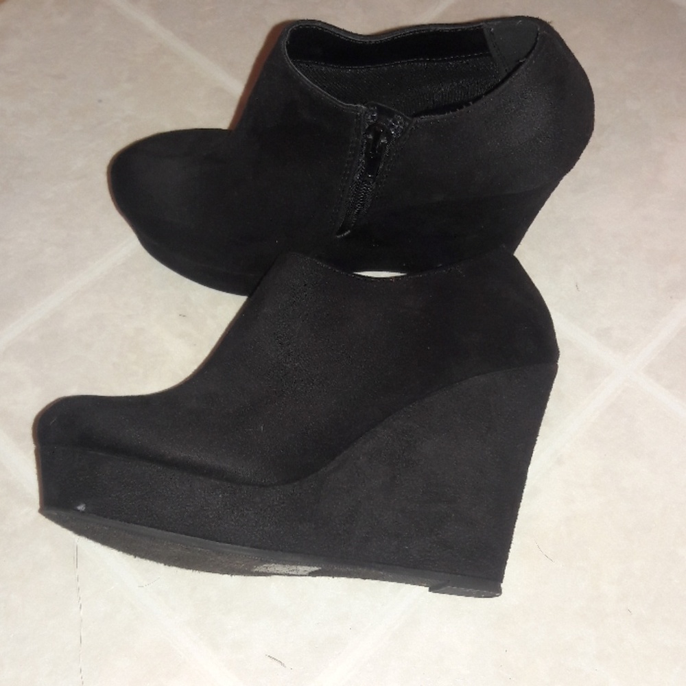 Black suede shoes